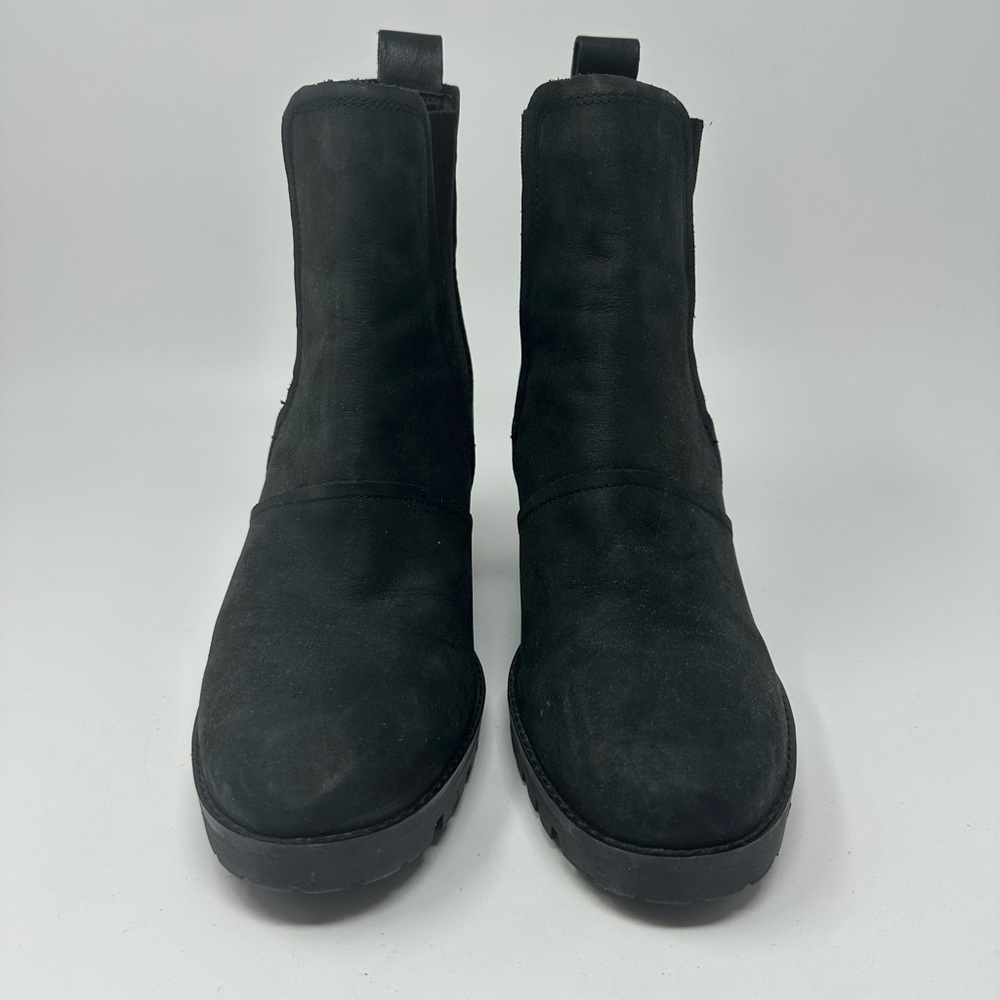 UGG Hazel Ankle Boots Stacked Block Heel Booties Waterproof Black Suede Sz 9 - Picture 6 of 16